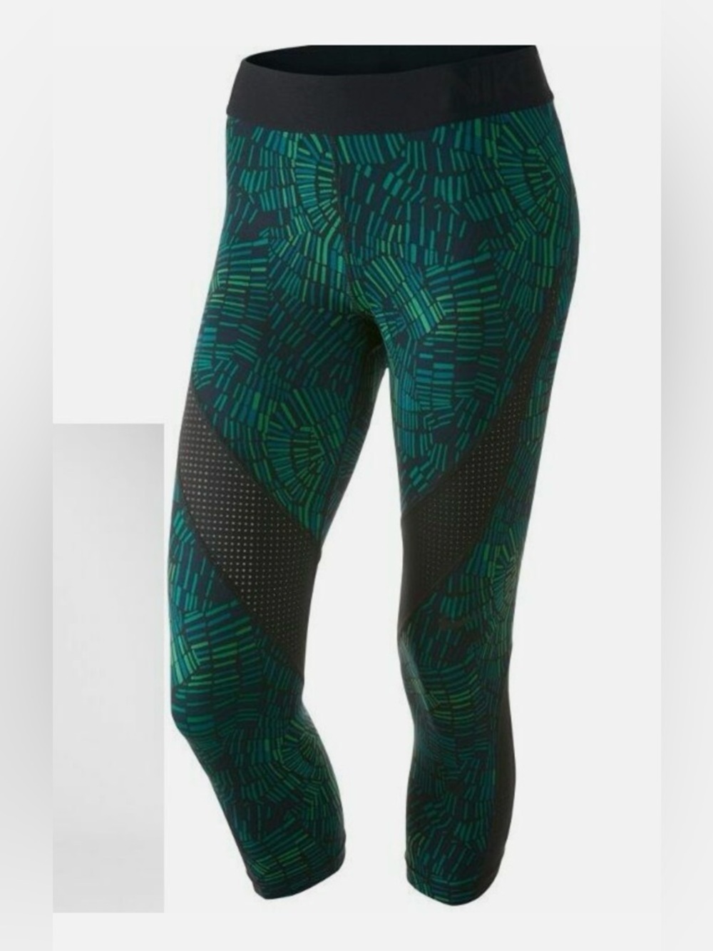 Nike Pro Hypercool Capri Leggings Blue Green Print Size Small